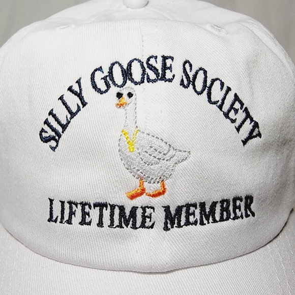 Silly Goose Society Lifetime Member Curved Bill Unstructured Strapback Dad Cap - Picture 5 of 5